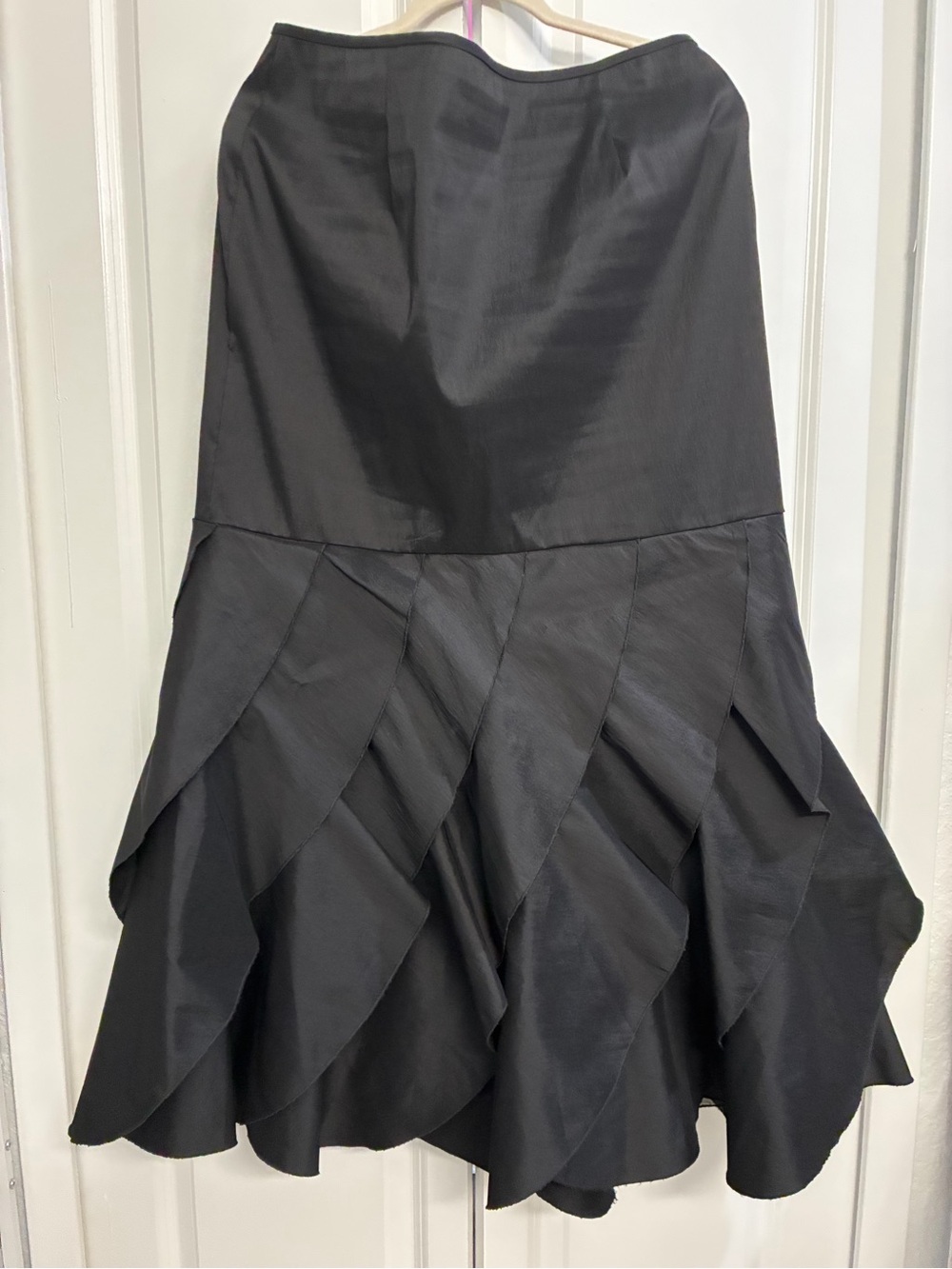 Women's Black Asymmetrical Ruffle Skirt